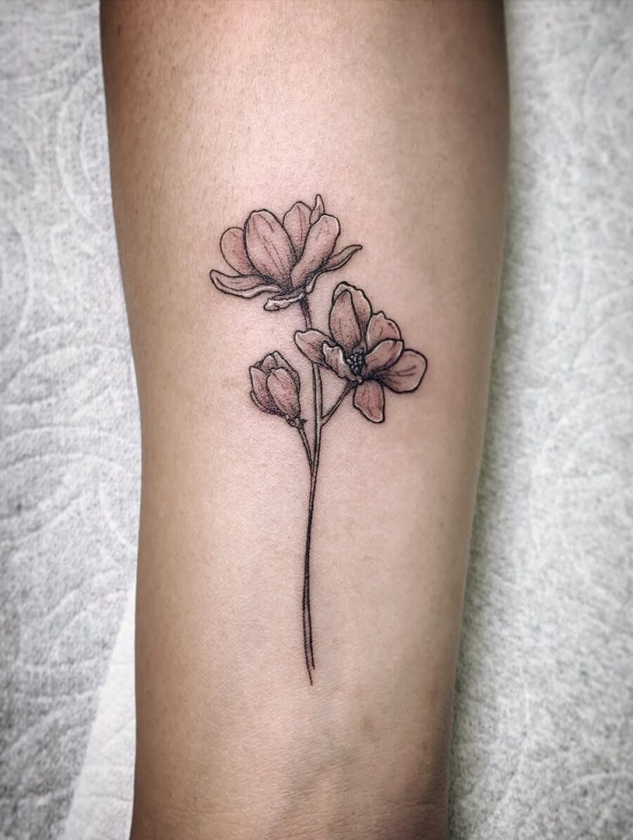 Elegant Sampaguita Tattoo With Floral Motifs Tattoo on skin