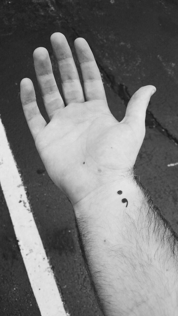 Small Semicolon on the Wrist Semicolon Tattoo Tattoo on skin