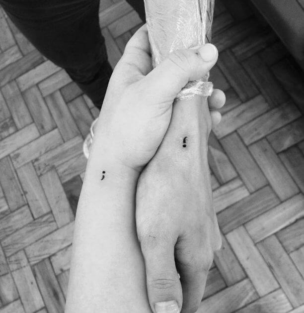 Semicolon Tattoos, semicolon wrist tattoo Tattoo on skin