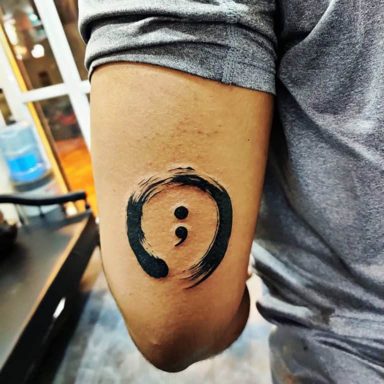 semicolon-tattoo-17 Tattoo on skin