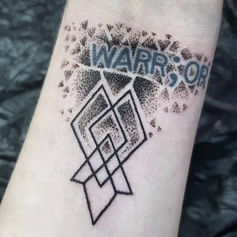 semicolon-tattoo-19 Tattoo on skin