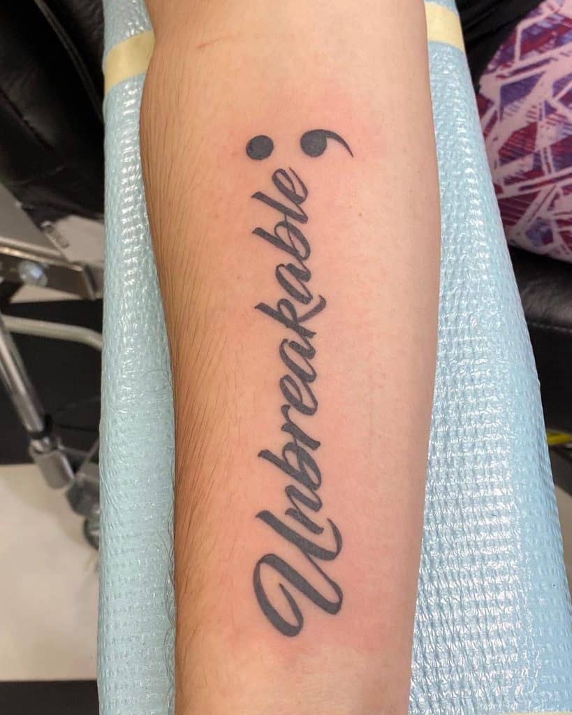 semicolon-tattoo-25 Tattoo on skin