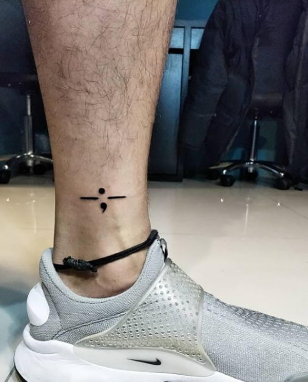 Semicolon Tattoo Tattoo on skin