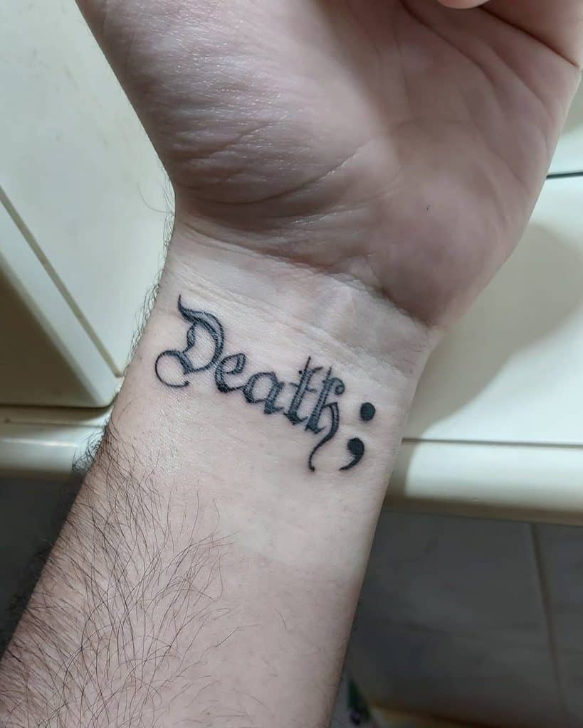 Semicolon Tattoos Tattoo on skin