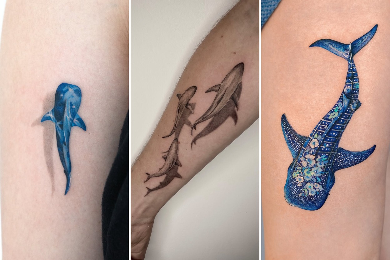 35+ Shark Tattoo Ideas Gliding With Fearless Oceanic Power Featured 3-Panel Lookbook Collage