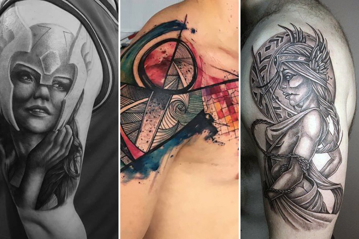 28+ Shoulder Tattoos That Naturally Frame Musculature and Posture Featured 3-Panel Lookbook Collage