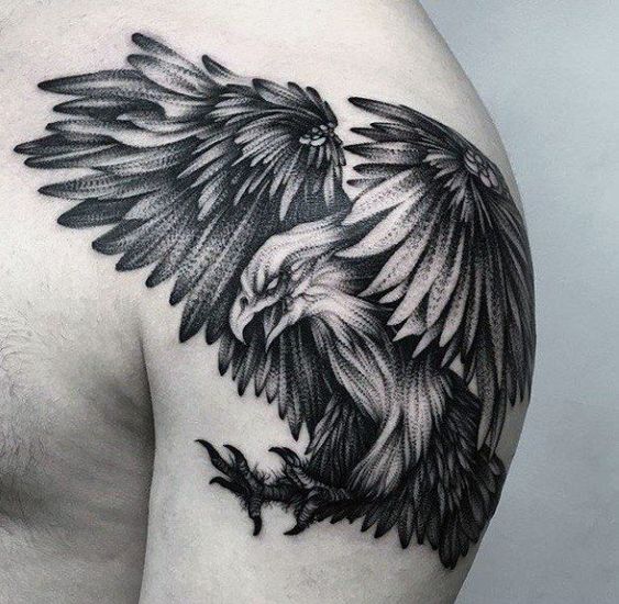 Soaring Eagle on The Attack Shoulder Tattoos Tattoo on skin
