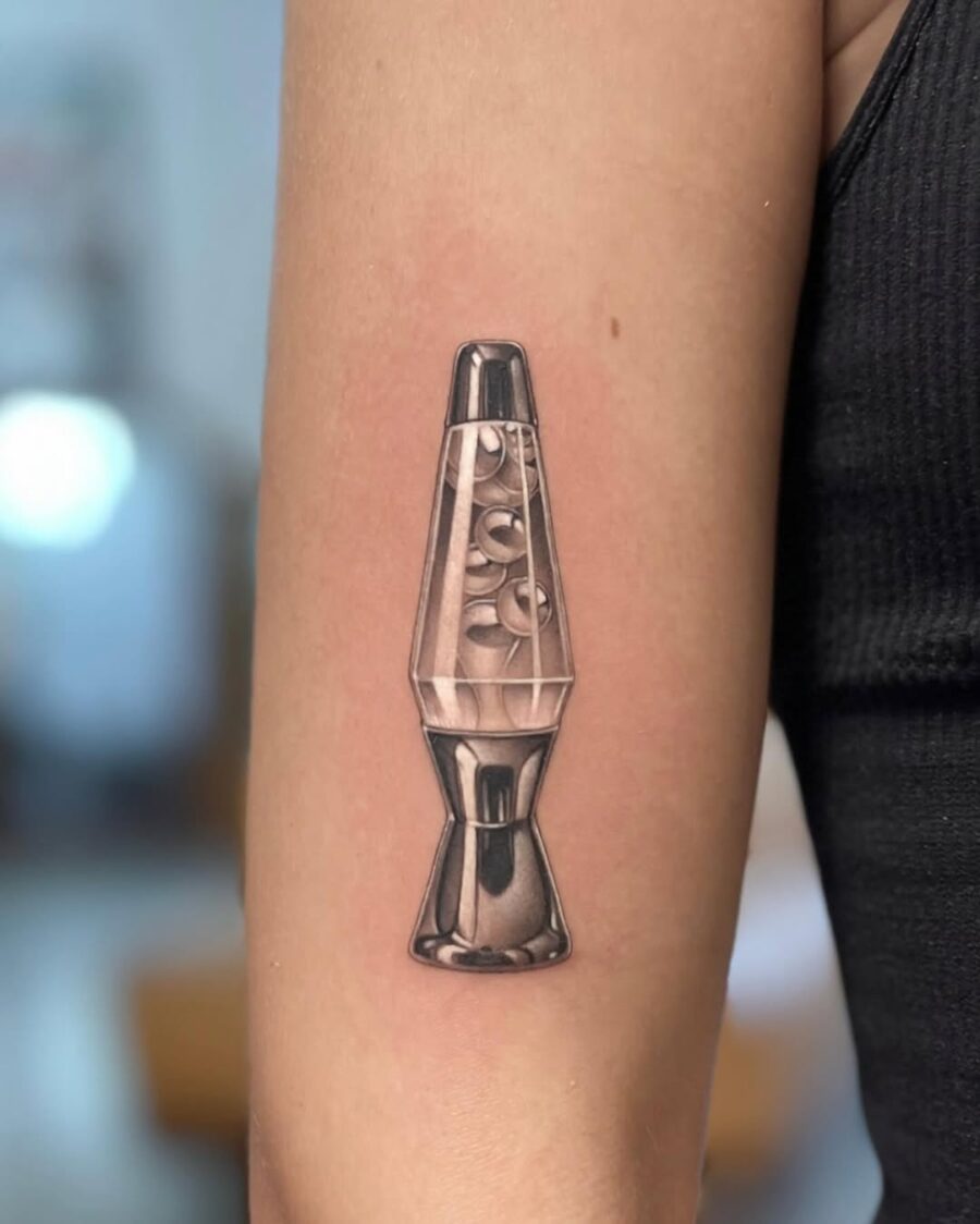 Chic Silver Ink Lava Lamp Tattoo Design Tattoo on skin