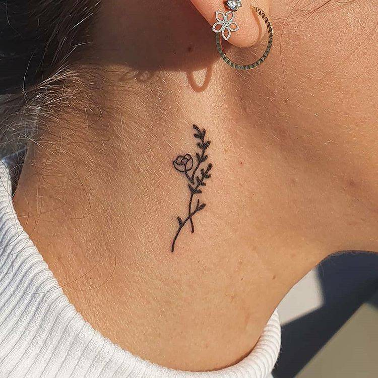 Beautiful Simple Flowers Girls Tattoo Tattoo on skin
