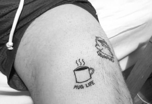 Simple Coffee Mug “Mug Life” Tattoo Tattoo on skin