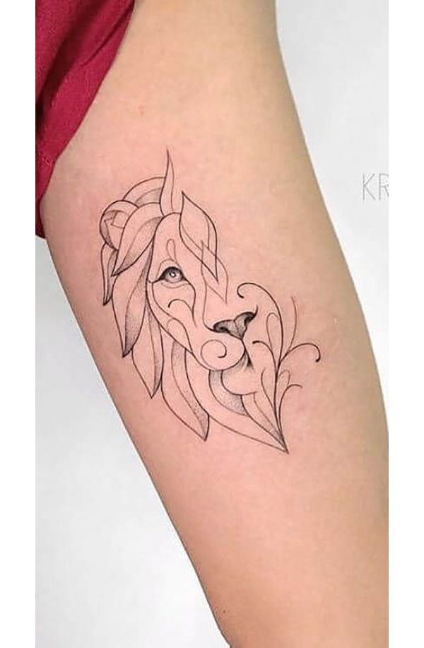 Simple Lion Tattoo Tattoo on skin