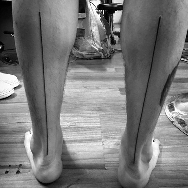 Simple Vertical Parallel Lines Tattoo Tattoo on skin