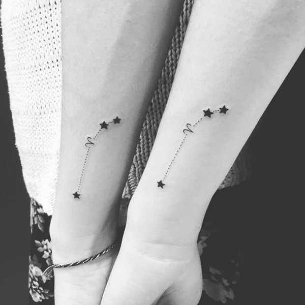Aries Constellation Matching Sister Tattoos Tattoo on skin