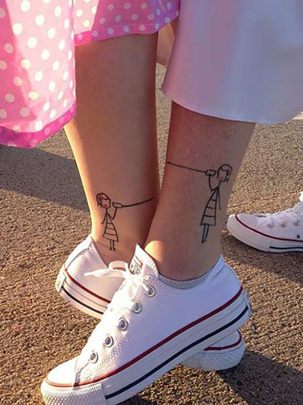 Matching Sister Can Phone Tattoo Design Tattoo on skin