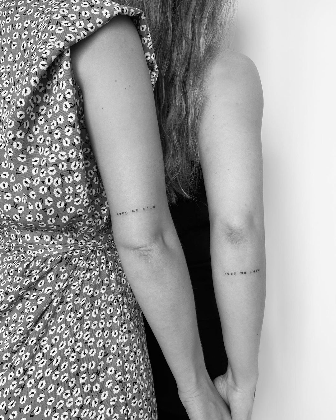 Tiny Quote Matching Sister Tattoos Tattoo on skin