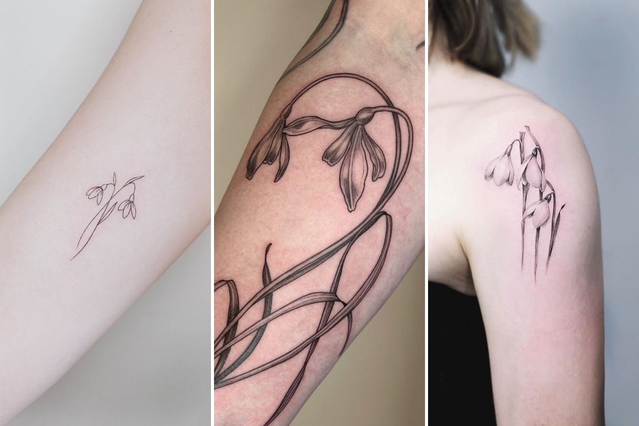 35+ Snowdrop Flower Tattoo Ideas Symbolizing Early Spring Renewal Featured 3-Panel Lookbook Collage