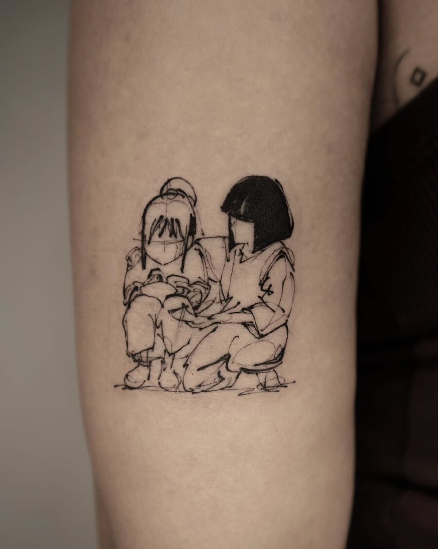 Charming duo from Spirited Away tattoo design Tattoo on skin