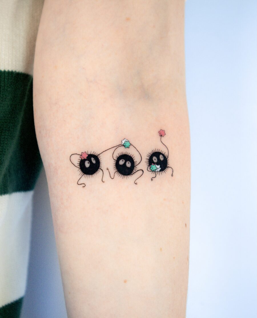 Charming soot sprites from Spirited Away tattoo Tattoo on skin