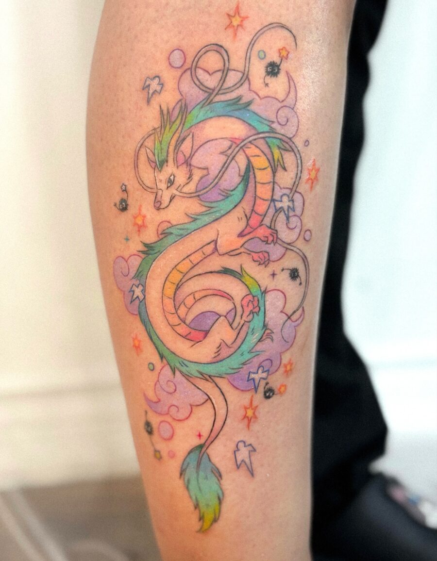 Vibrant Spirited Away Dragon Tattoo Design spirited away tattoos