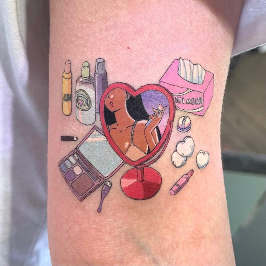 Vibrant tattoo celebrating femininity and beauty Tattoo on skin