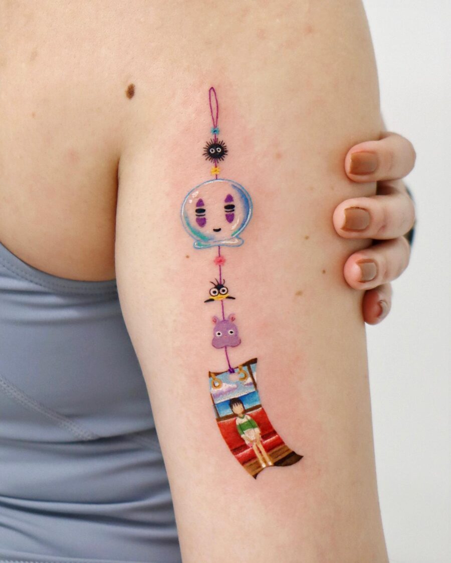 Whimsical Spirited Away Tattoo Design Tattoo on skin