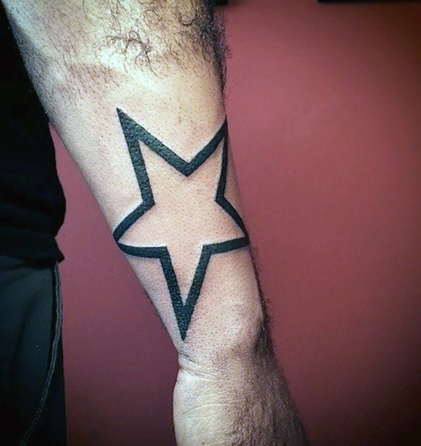 Large Star Tattoo Outline Wrist Tattoo Tattoo on skin