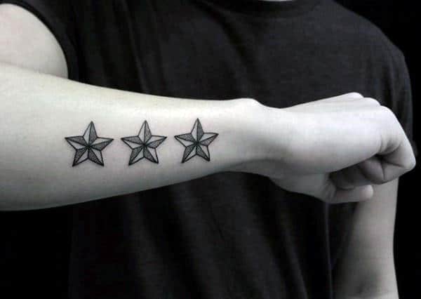 Star Tattoo Designs on Forearm Tattoo on skin