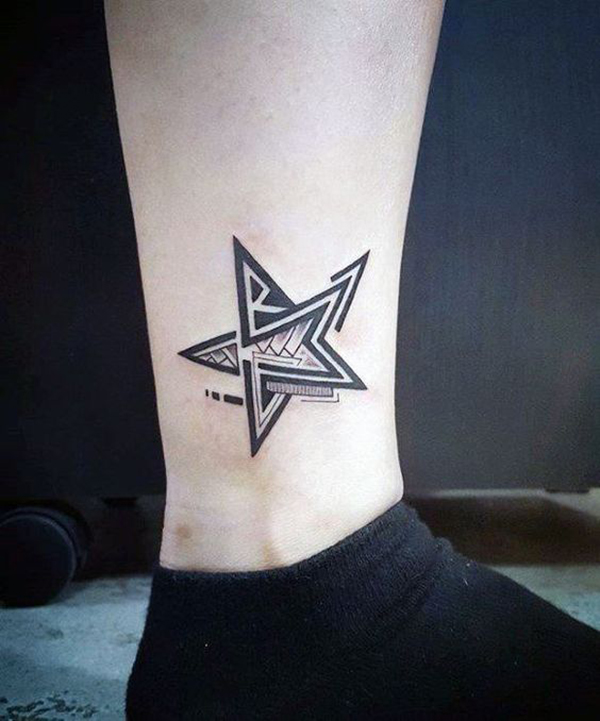 Unique Star Tattoo with Multiple Stars Tattoo on skin