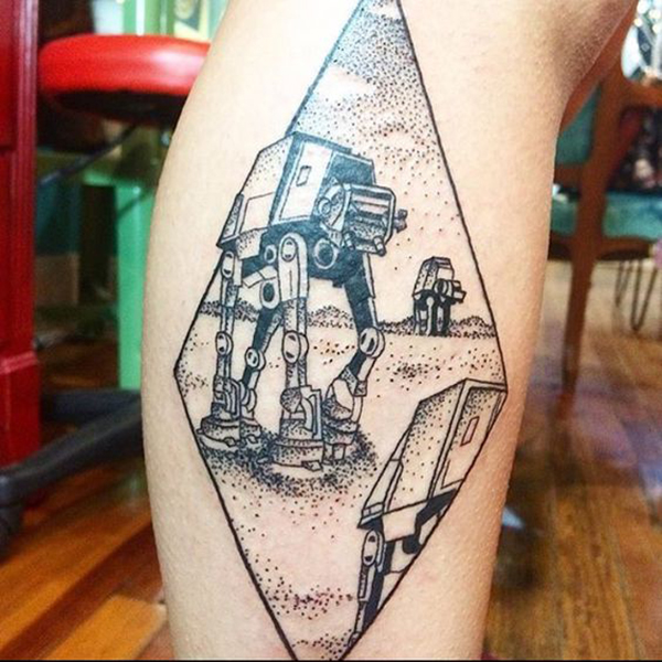 AT-AT Walk Star Wars Fan Tattoo Tattoo on skin