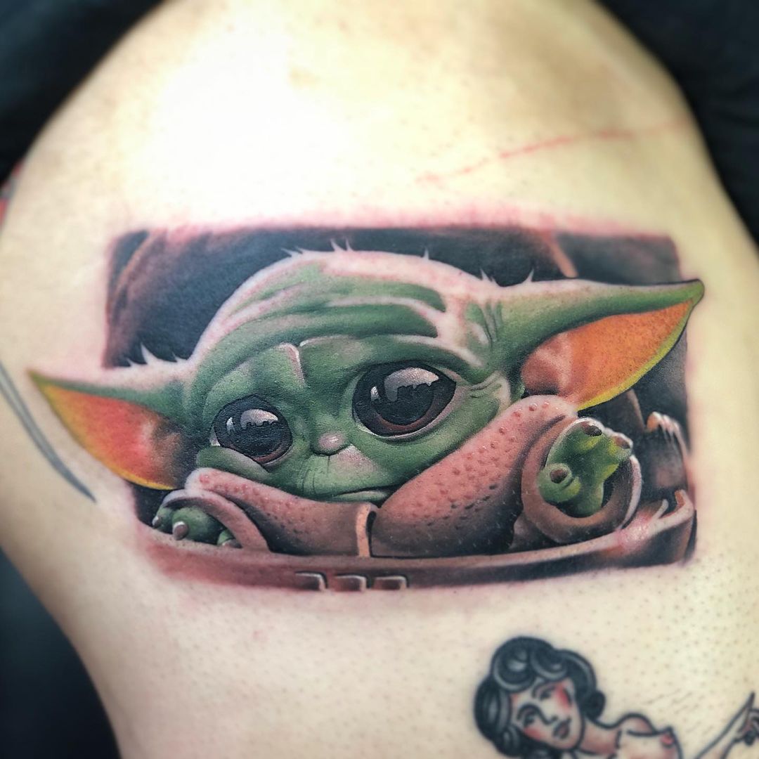 Baby Yoda Star Wars Tattoo Ideas Tattoo on skin