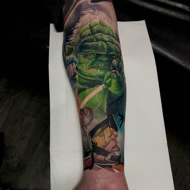 Jedi Master Star Wars Hand Tattoo Tattoo on skin