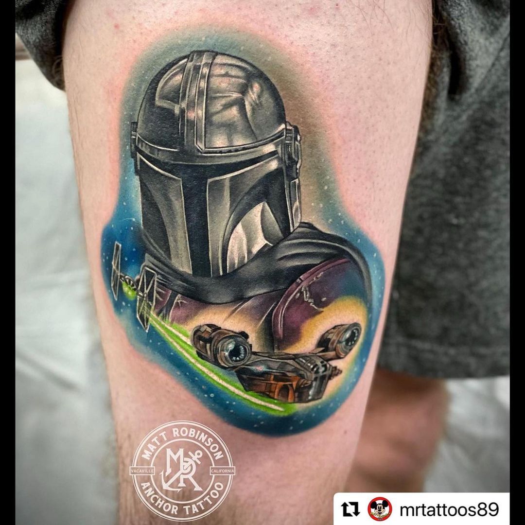 The Mandalorian Star Wars Fan Tattoo Tattoo on skin
