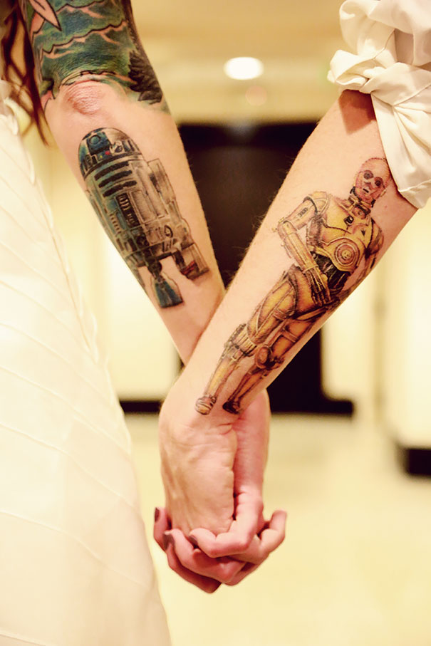 Droid Pair Star Wars Hand Tattoos Tattoo on skin