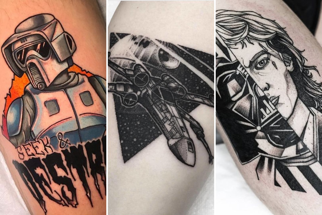 30+ Star Wars Tattoo Ideas Honoring the Galactic Legacy Featured 3-Panel Lookbook Collage