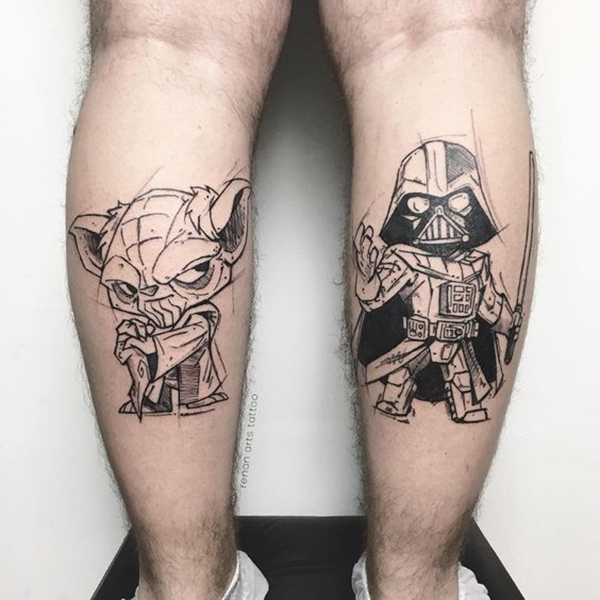 Simple Sketch Star Wars Tattoo Ideas Tattoo on skin