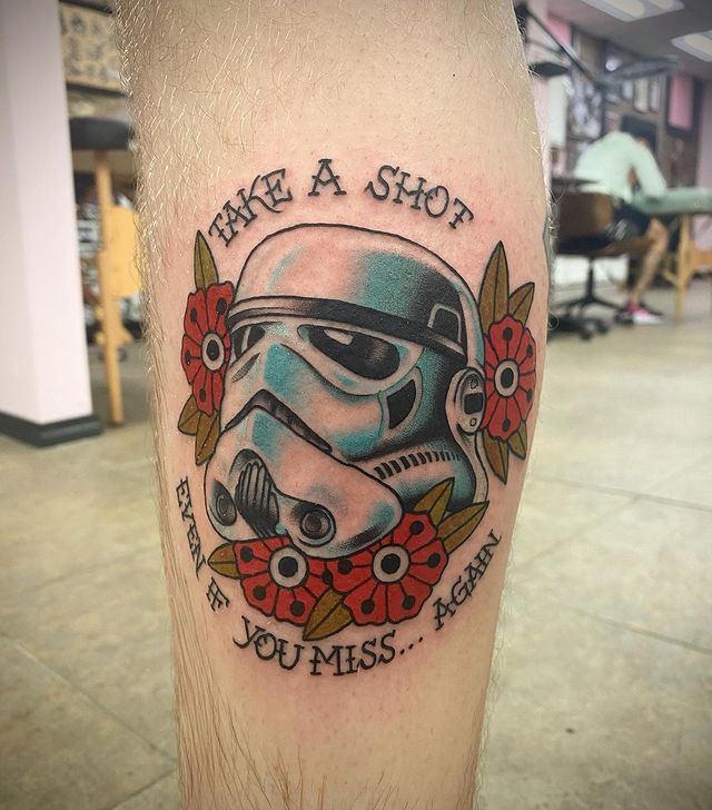 Stormtrooper Helmet Star Wars Tattoo Tattoo on skin