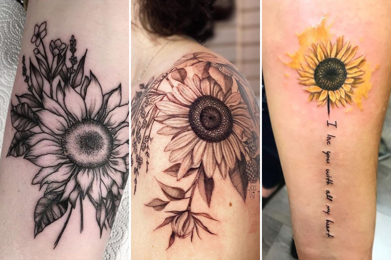 28+ Radiant Sunflower Tattoos Blooming With Warm Optimism Featured 3-Panel Lookbook Collage
