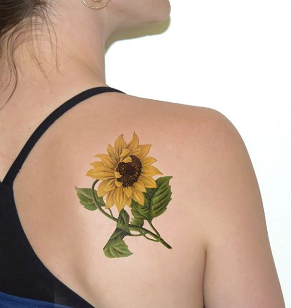 Timeless Beauty Sunflower Tattoo in Full Color Tattoo on skin