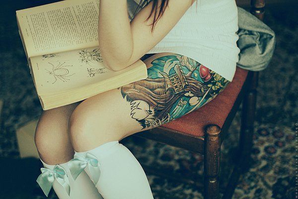 A bad weather tattoo on the thighs Tattoo on skin