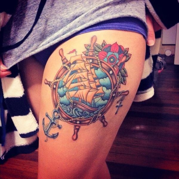 A unique carriage tattoo Tattoo on skin