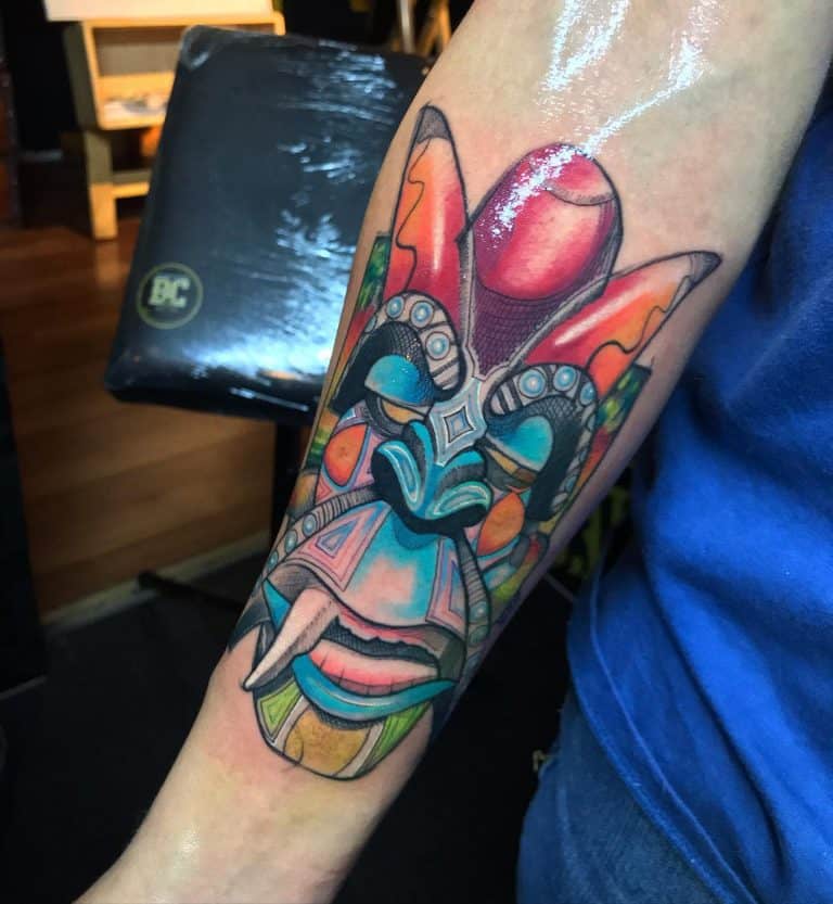 Polynesian Inspired Design of the Future Tattoo on skin