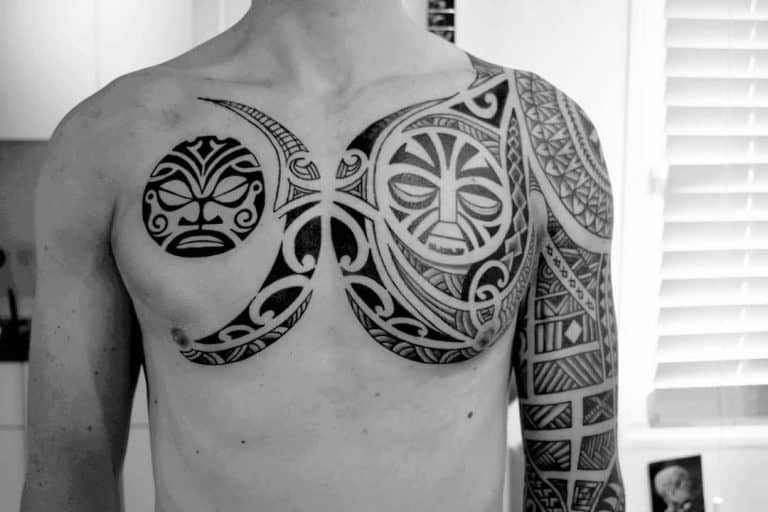Tribal Display With Symbolic Insets Tiki Tattoo Tattoo on skin