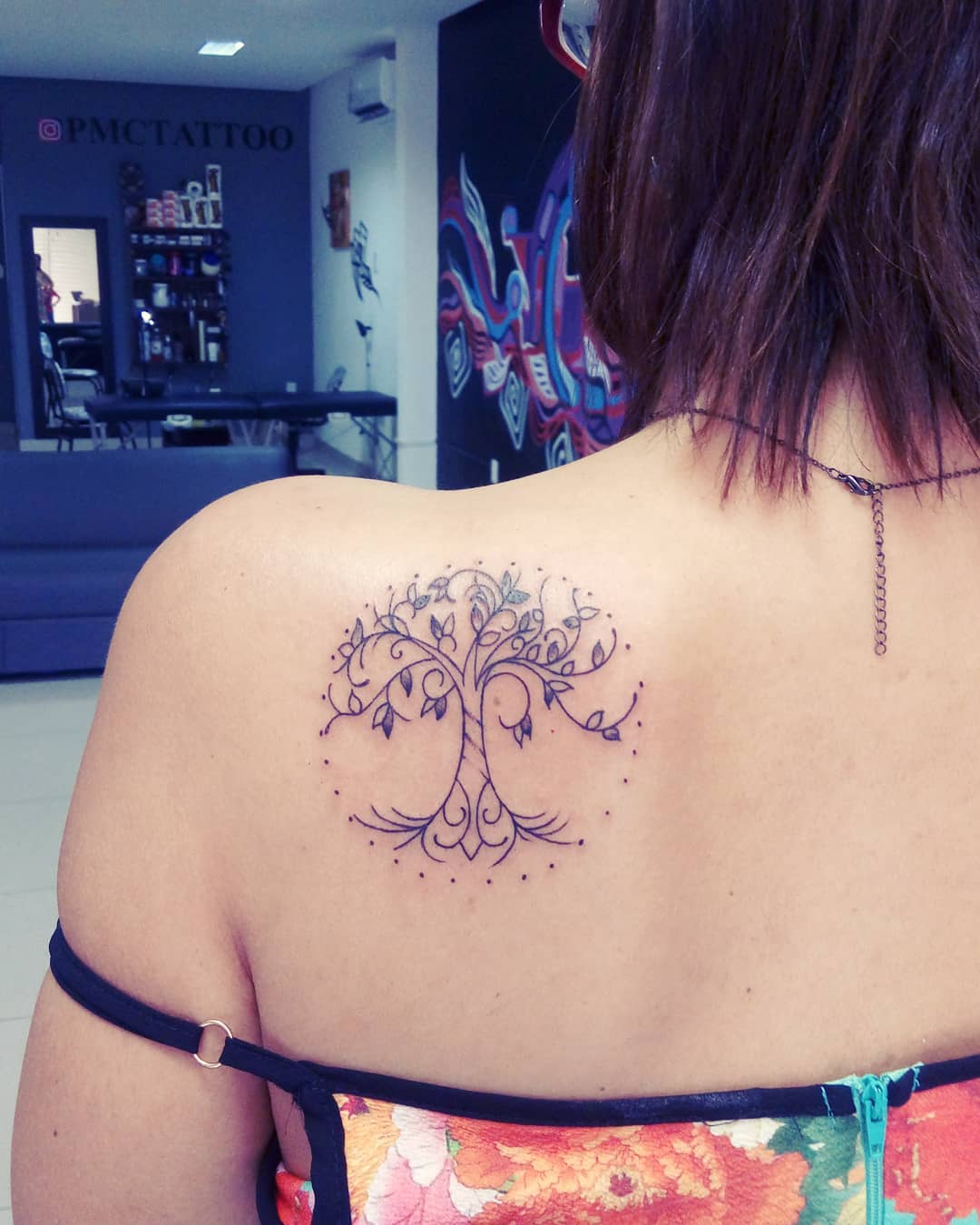 The Circle and The Tree of Life Tattoo on skin