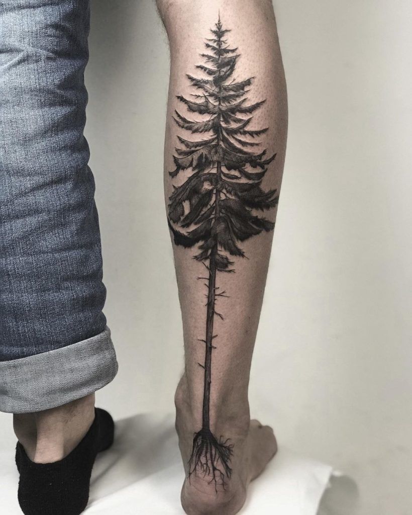 This Tree Tattoo Has Got Legs Tattoo on skin