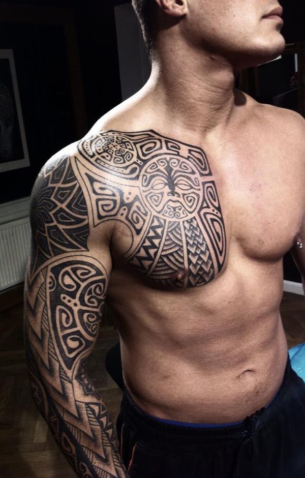 A very Cool and traditional Tribal Tattoo on a man's hand Tattoo on skin