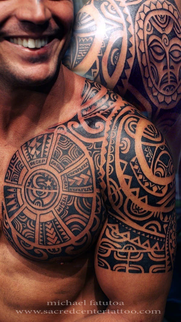 Shoulder and Chest Tribal Tattoo For Men tribal tattoos