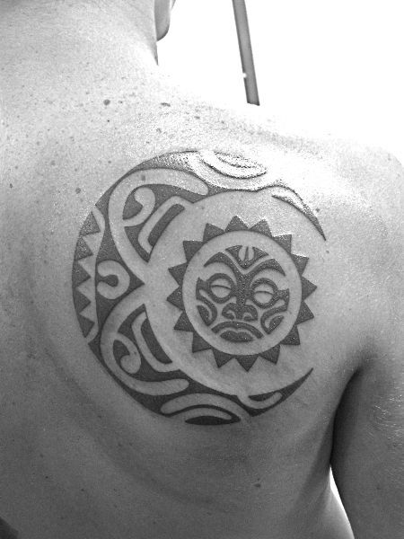 Tribal Sun-Moon Tattoo Tattoo on skin