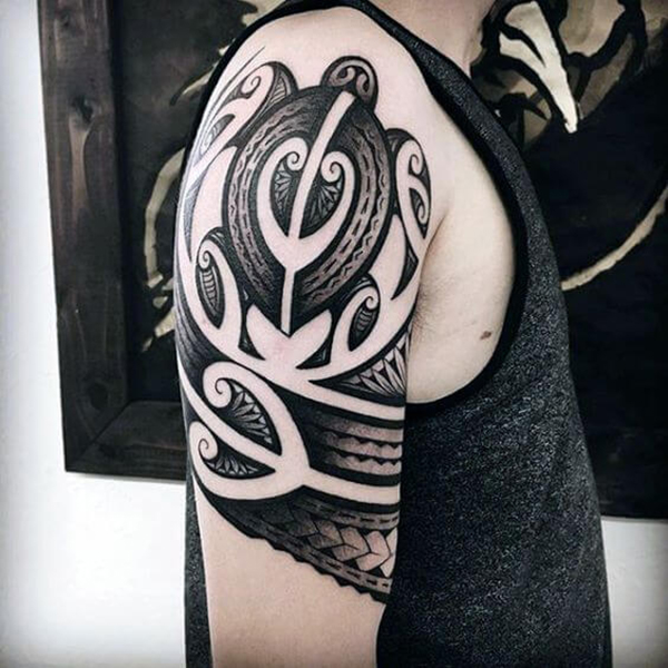 Bold Black and White Abstract Turtle Turtle Tattoos Tattoo on skin