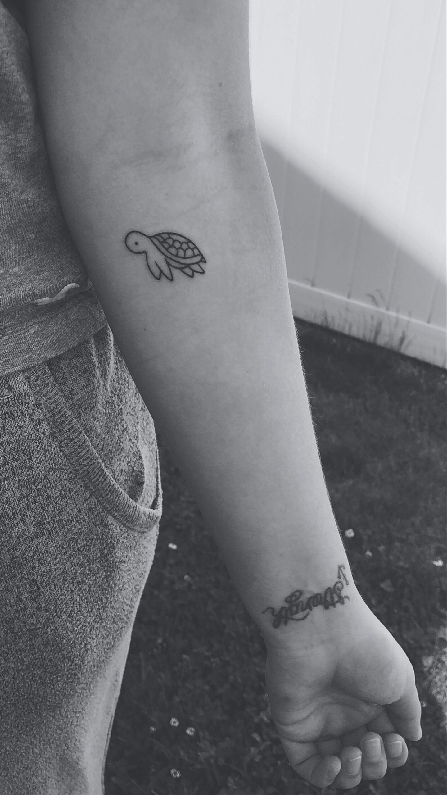 Cute Sea Turtle on Elbow Turtle Tattoos Tattoo on skin