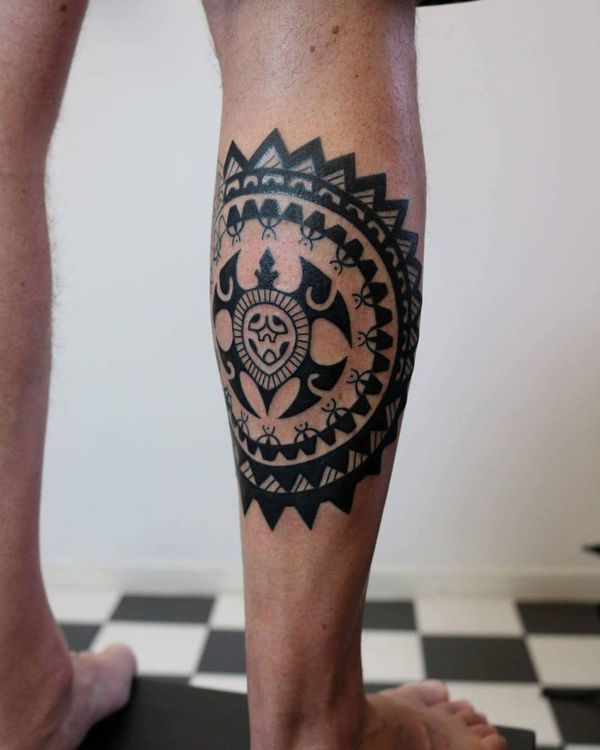 Sea Turtle Inside Two Rings Turtle Tattoos Tattoo on skin